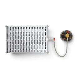 SKOTTI Steckbarer Edelstahl Gasgrill 2.0 Inkl. Tasche -Broil King Geschaft 4260720830363 05 SKOTTI GRILL Oben mit Gas