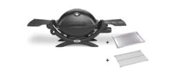 Weber Q 1200 Gas Grill Schwarz Mit Hitzeschild & Bratenrost