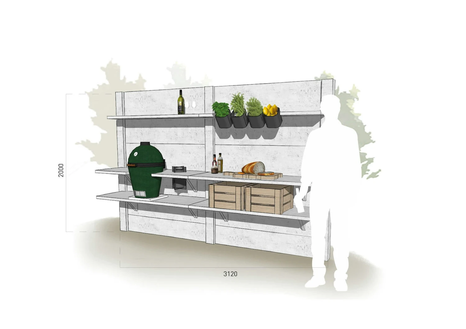 WWOO Designbeton-Outdoorküche Mats 1 WWOO Designbeton-Outdoorküche Mats