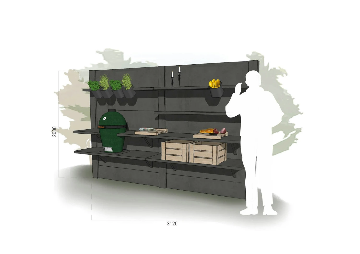 WWOO Designbeton-Outdoorküche Mason 1 WWOO Designbeton-Outdoorküche Mason