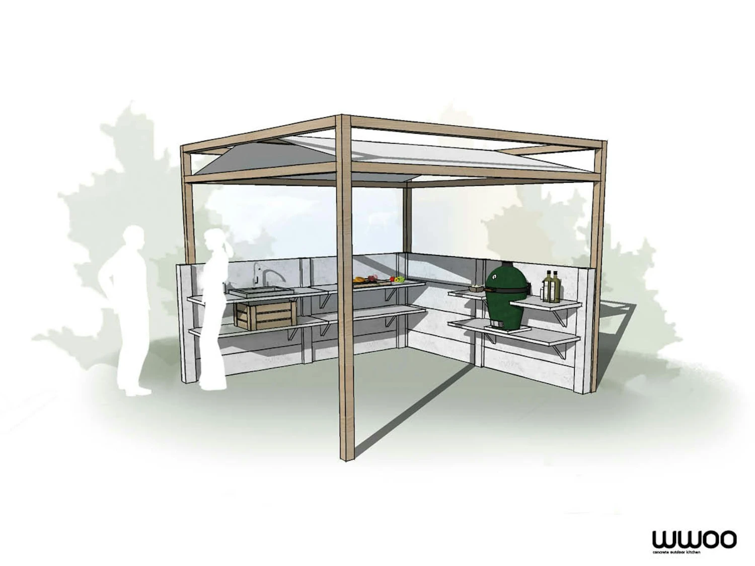 WWOO Designbeton-Outdoorküche Piet 1 WWOO Designbeton-Outdoorküche Piet