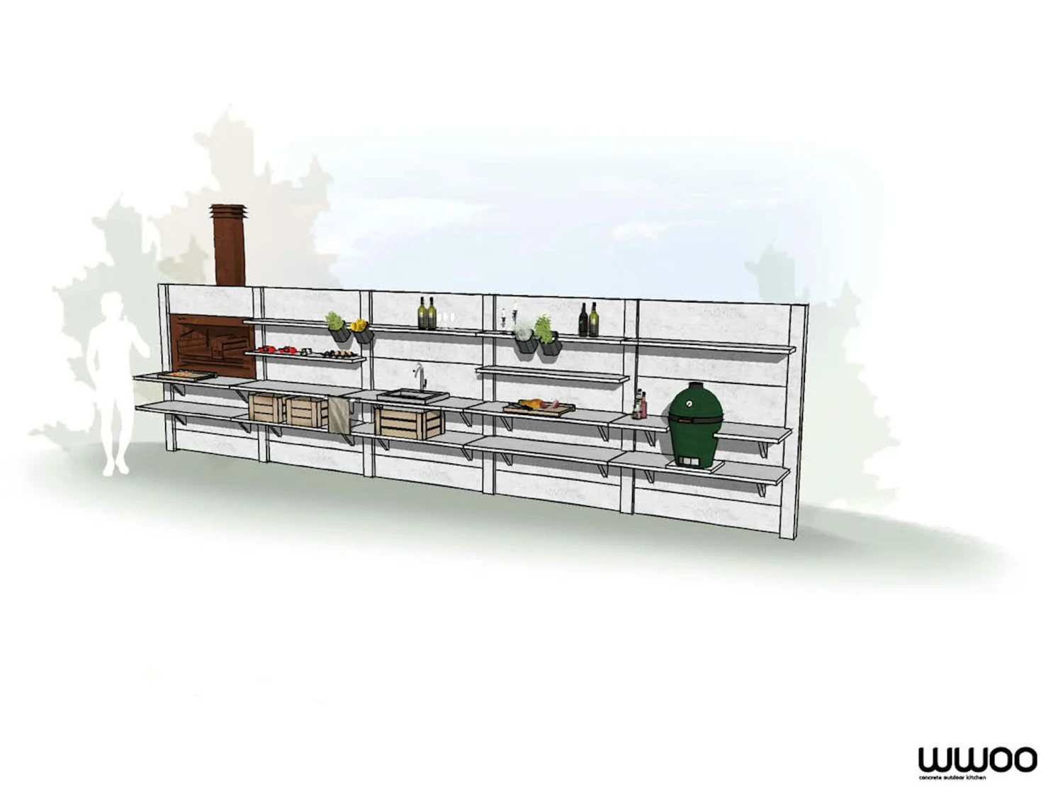 WWOO Designbeton-Outdoorküche Jais 1 WWOO Designbeton-Outdoorküche Jais